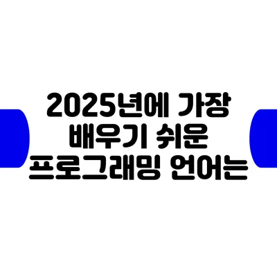 2025년에 가장 배우기 쉬운 프로그래밍 언어는?