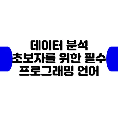 데이터 분석 초보자를 위한 필수 프로그래밍 언어