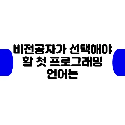 비전공자가 선택해야 할 첫 프로그래밍 언어는?