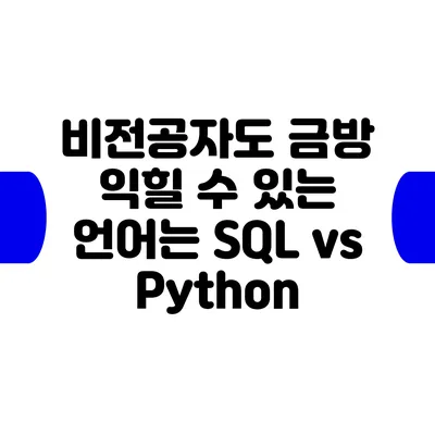 비전공자도 금방 익힐 수 있는 언어는? SQL vs Python