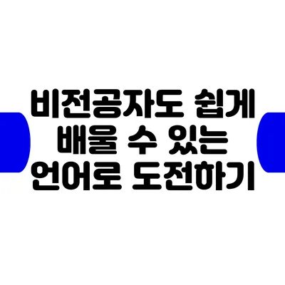 비전공자도 쉽게 배울 수 있는 언어로 도전하기