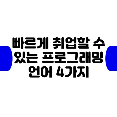 빠르게 취업할 수 있는 프로그래밍 언어 4가지