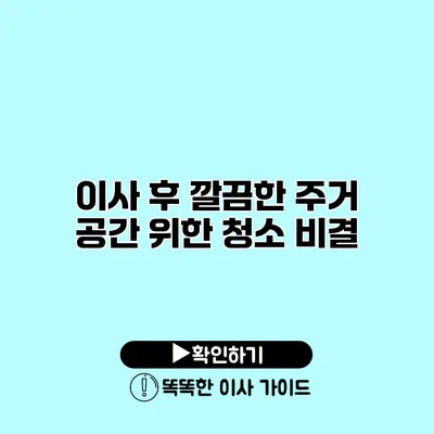 이사 후 깔끔한 주거 공간 위한 청소 비결