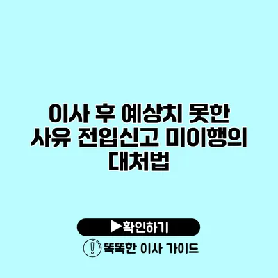 이사 후 예상치 못한 사유 전입신고 미이행의 대처법