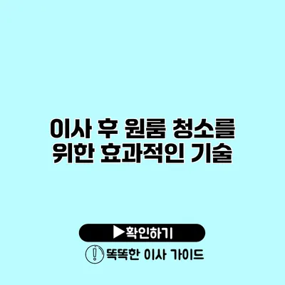 이사 후 원룸 청소를 위한 효과적인 기술