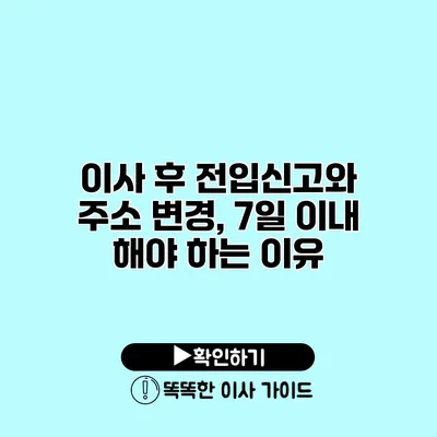 이사 후 전입신고와 주소 변경, 7일 이내 해야 하는 이유