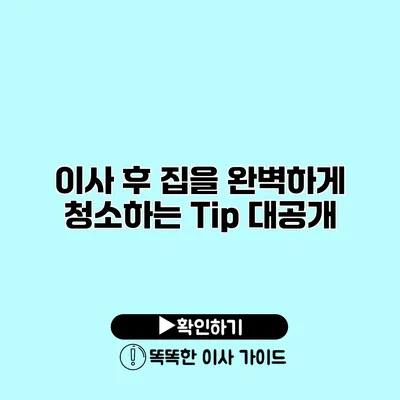 이사 후 집을 완벽하게 청소하는 Tip 대공개