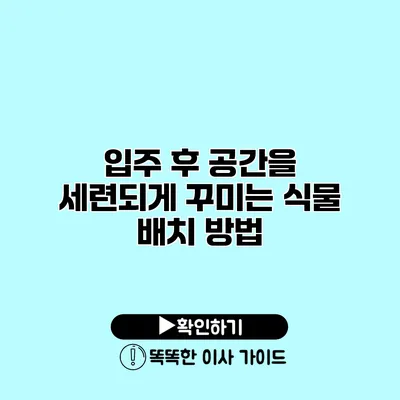 입주 후 공간을 세련되게 꾸미는 식물 배치 방법